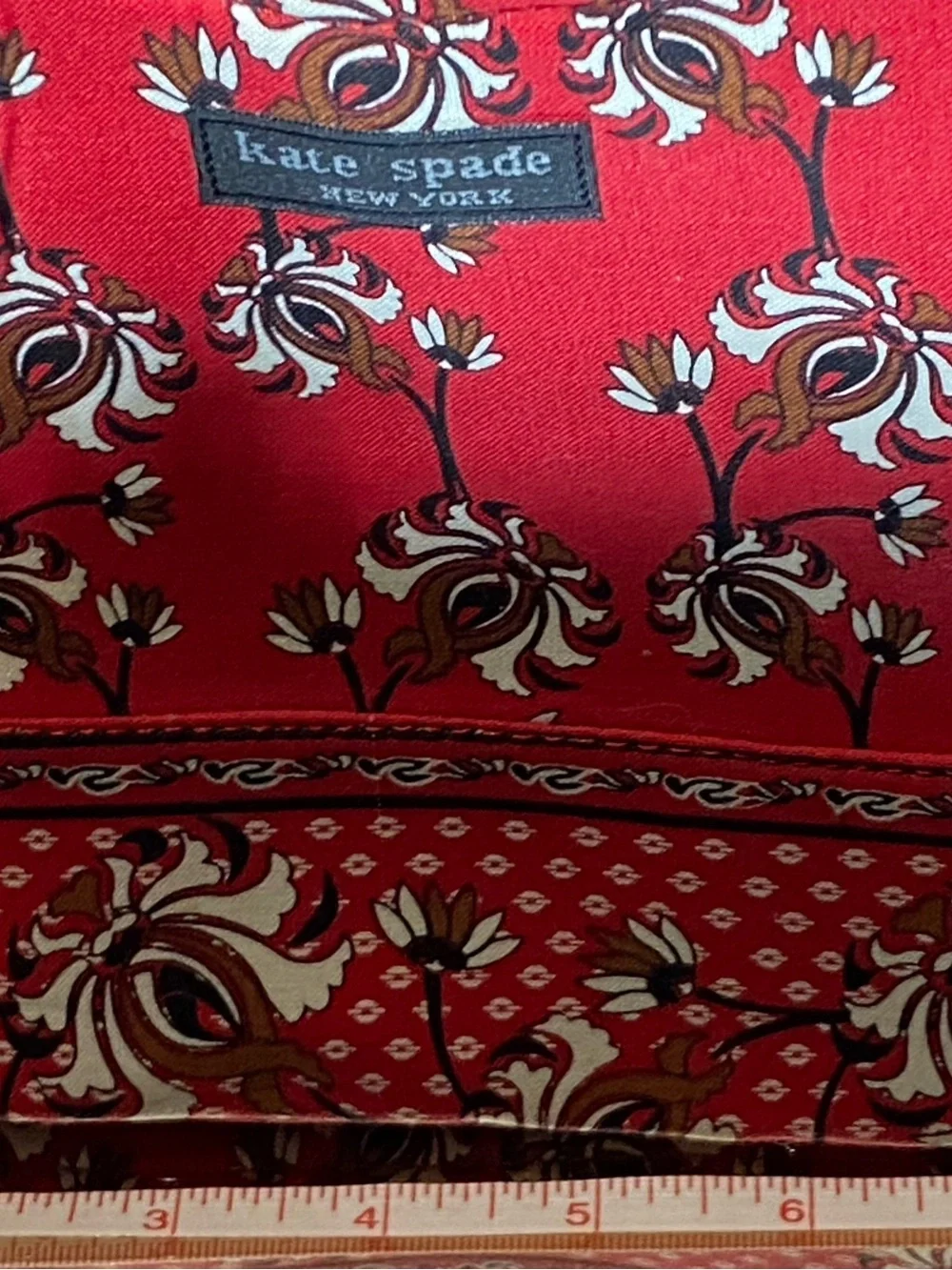 kate spade Red Floral-Print Shoulder Bag with Black Strap